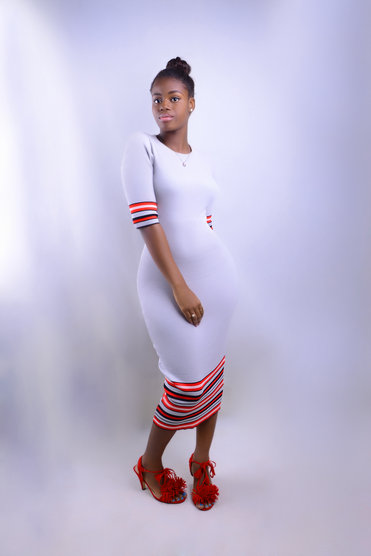 Multi-colored body-con dress